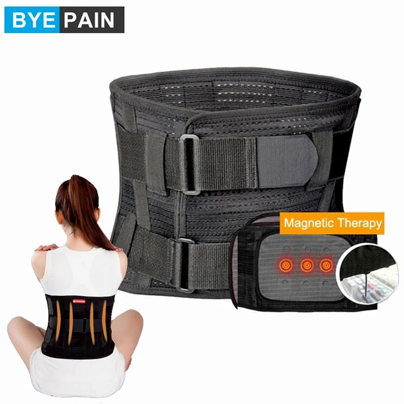 

BYEPAIN Lumbar Lower Back Brace and Support Belt - for Men & Women Relieve Lower Back Pain with Sciatica, Scoliosis, Herniated