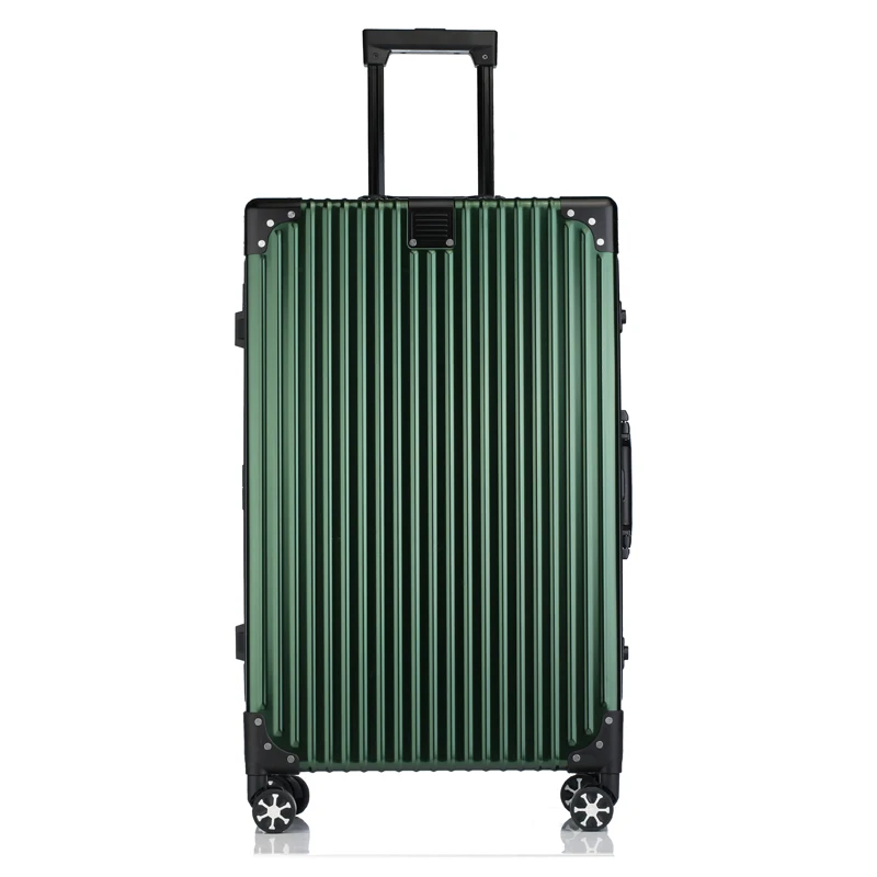 

2023 MOJY Factory Direct Sales Private Customization Green Aluminium Luxury Carry Trolly Travel Suitcase With Wheels Promotion