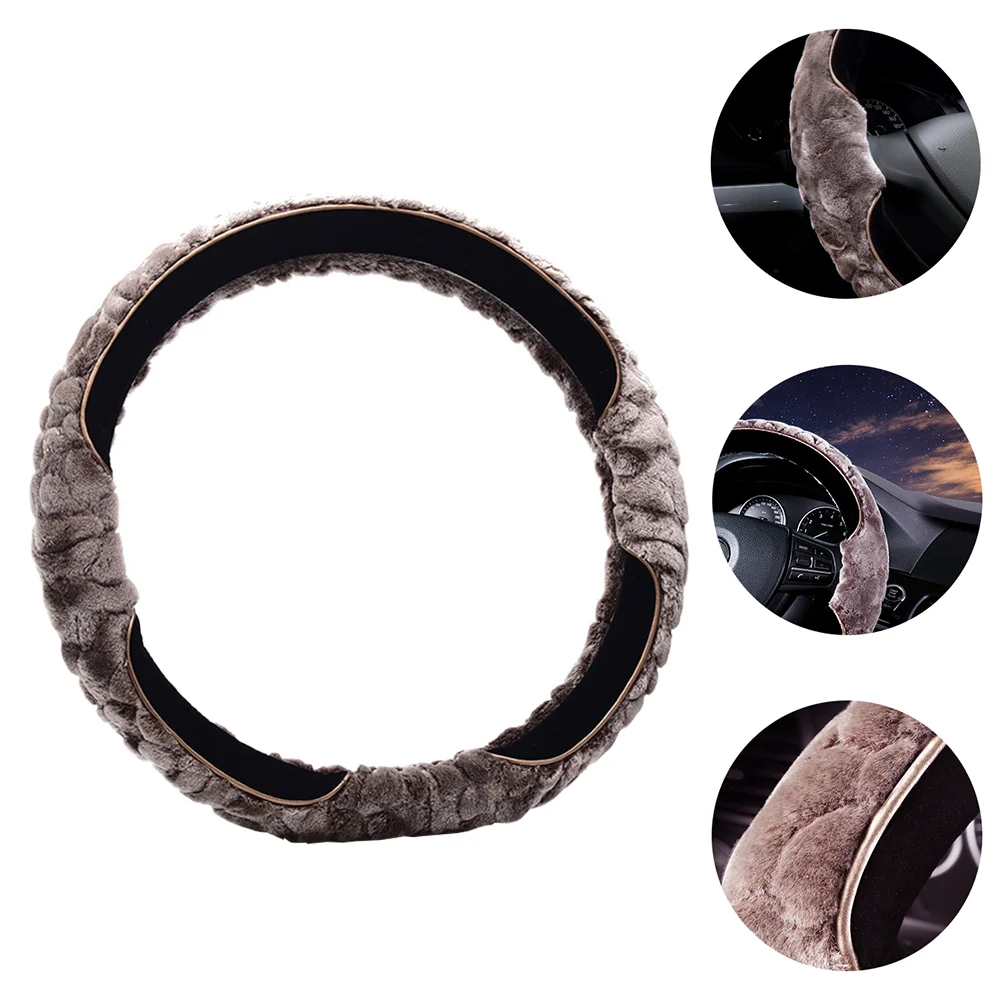 

1 Pc Steering Wheel Protector Plush Vehicle Handle Cover Car Handle Protector