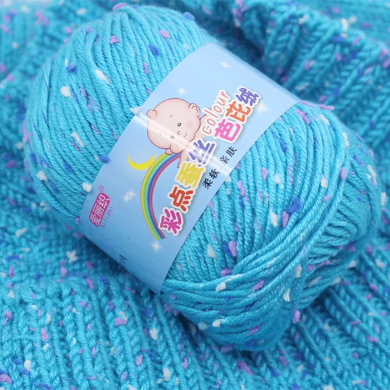 

50g Baby Milk Cotton Yarn Cashmere Yarn for Hand Knitting Crochet Worsted Wool Thread for Knitting Colorful Eco-dyed Needlework