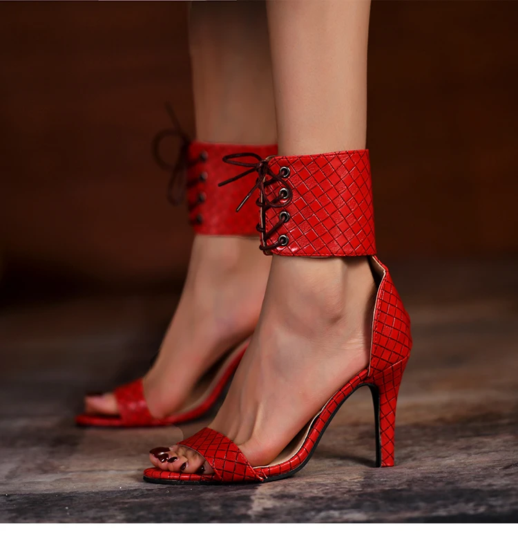 

Сандалии женские с открытым носком, босоножки на высоком каблуке, ремешок на щиколотке, тонкий каблук, пикантная Летняя обувь