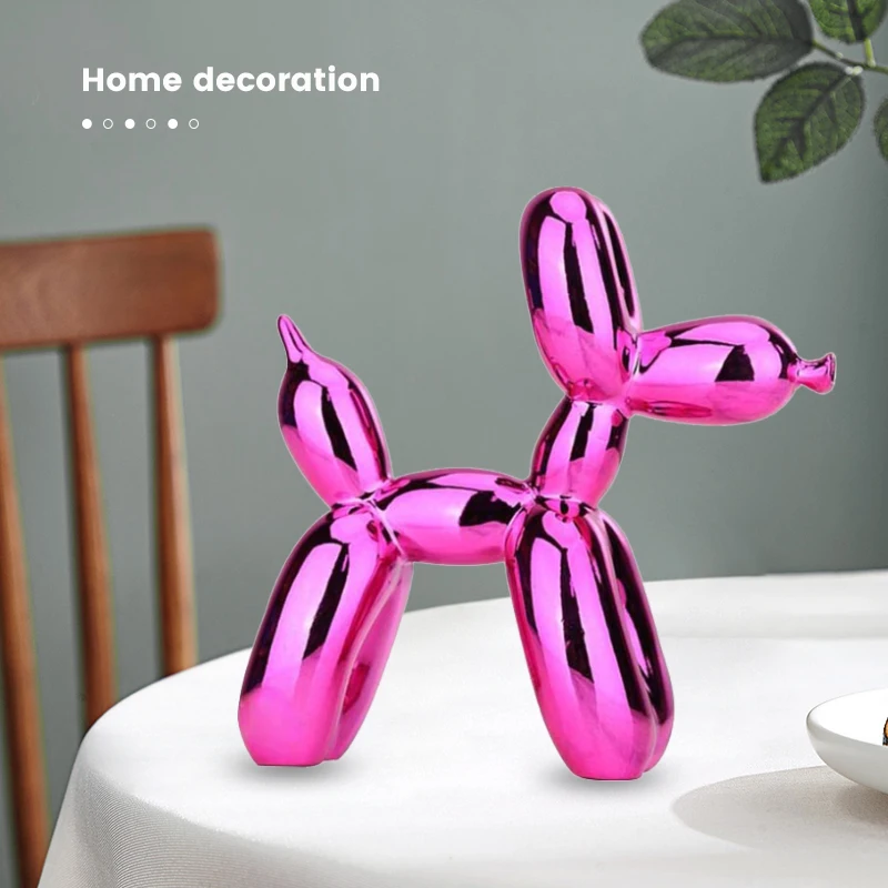 

Purple Nordic Resin Dog 30x30x12cm Electroplating Balloon Dog Sculpture Cute Shiny Craft Dog Window Display Gift Home Decor