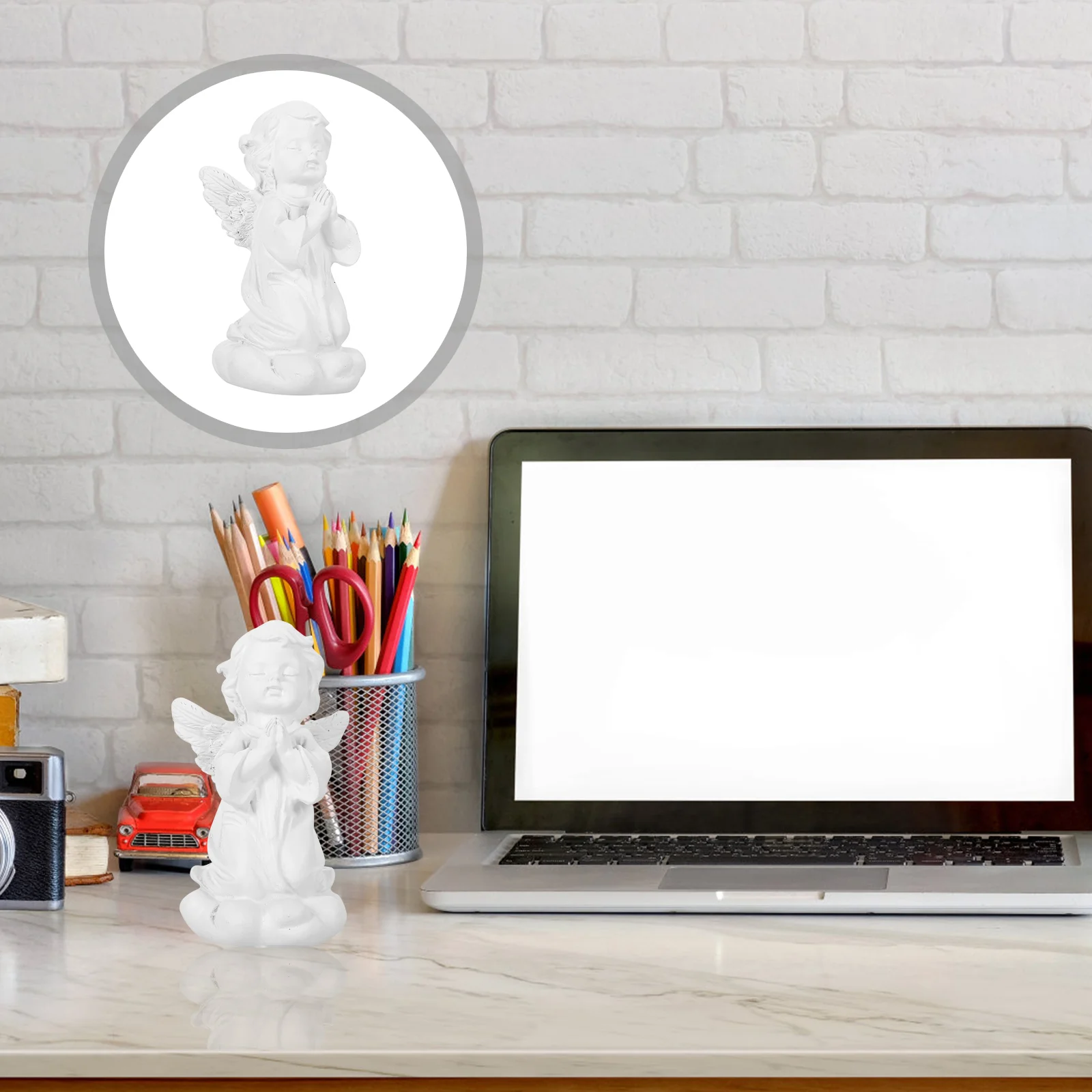 

Angel Statue Resin Statues Figurine Garden Sculpture Cherub Praying Ornament White Decorchurch Figure Figurines Guardian