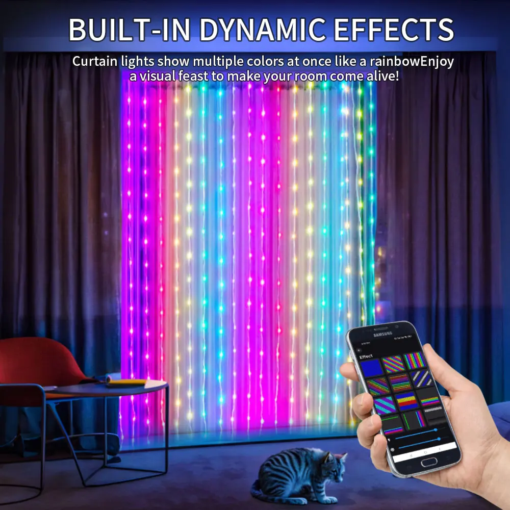 

LOAMLIN RGB занавес из светодиодов Bluetooth