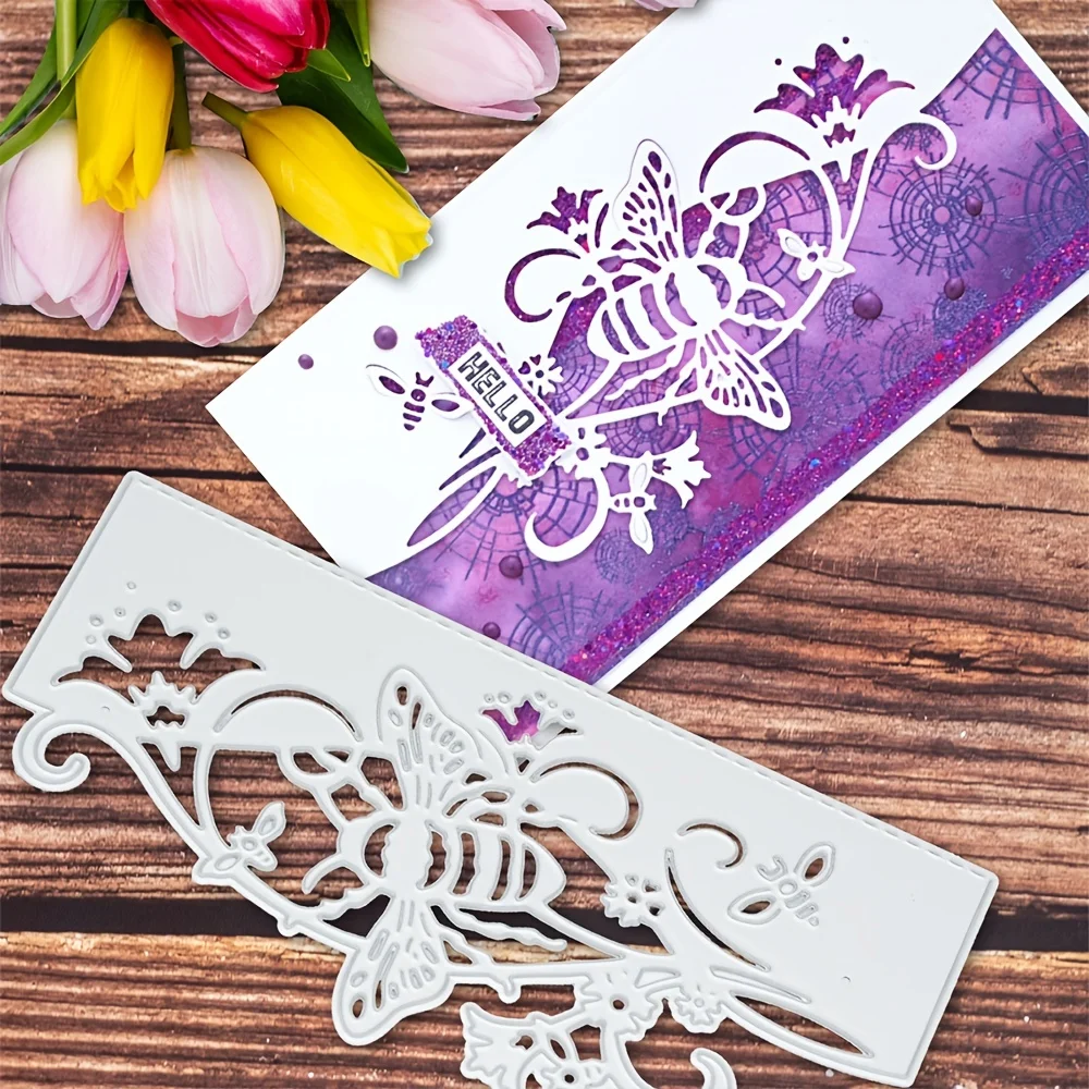 

Bee Flower Border Metal Cutting Dies for DIY Scrapbooking Album Paper Cards Decorative Crafts Embossing Die Cuts