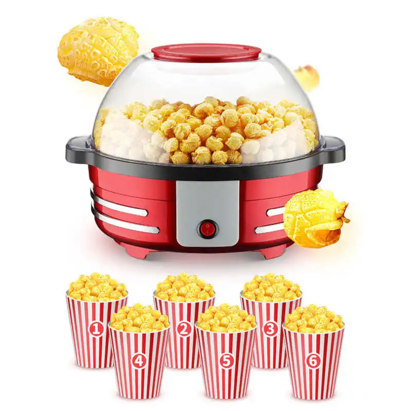 5L 850W Electric Popcorn Popper Maker Large Lid with Measuring Cup  Multifunction Popper Machine for Home Red AU Plug 220V