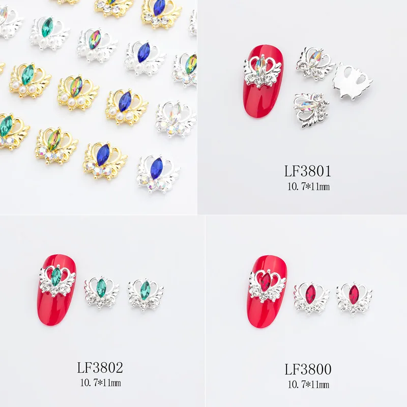 

20pcs Nail Alloy Design Art Charms Full Diamonds Gems Series Nail Decorations Zircon Crystals For Ornament Manicure Accessories