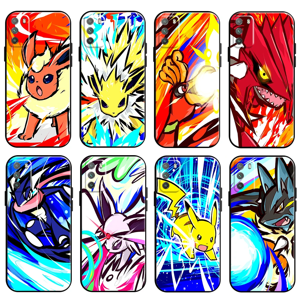

Japan Anime Pokemon Pikachu For Xiaomi Poco M3 M3 Pro 5G POCO X3 PRO NFC X3 GT Phone Case Liquid Silicon Carcasa Soft Back