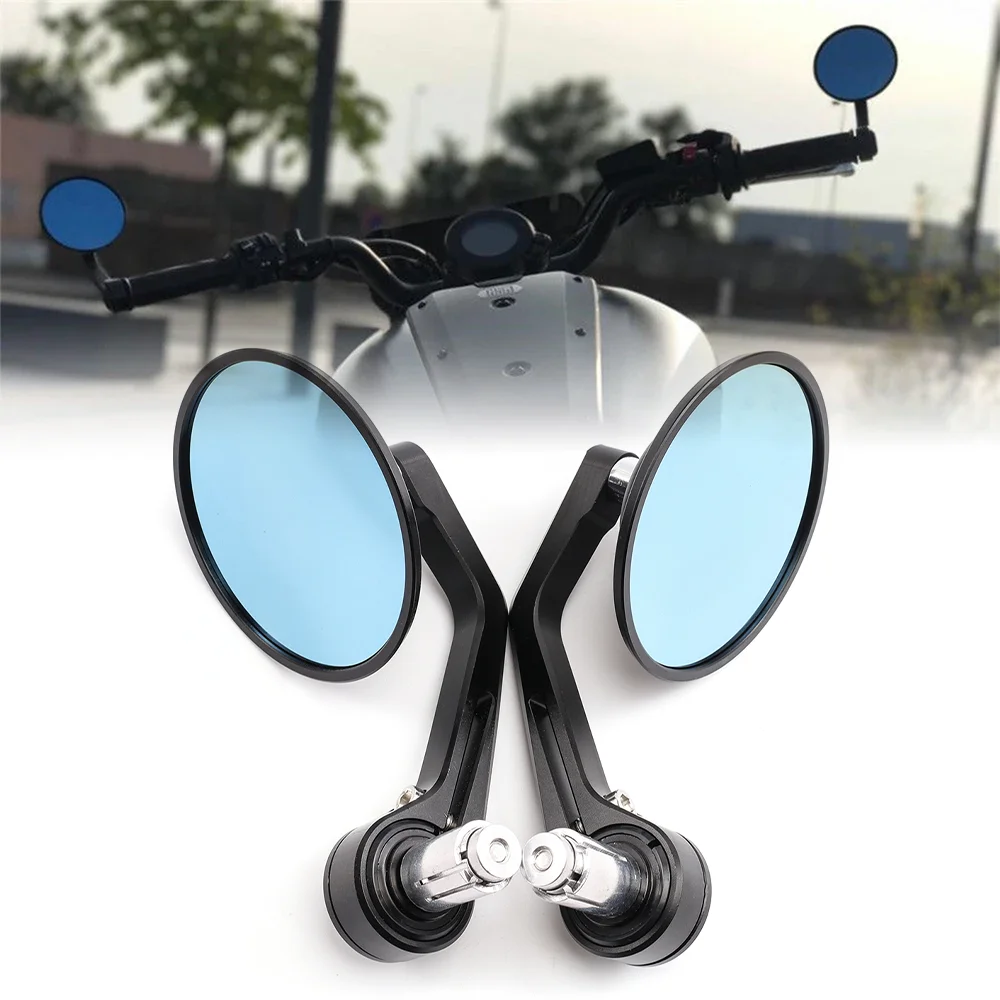 Зеркало заднего вида для мотоцикла черное 7/8 дюйма круглые детали кафе Racer с ЧПУ BMW