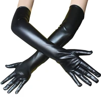 sexy patent leather gloves women cosplay clothes accessories black tight gloves long ds pole dancer fingerless gloves short