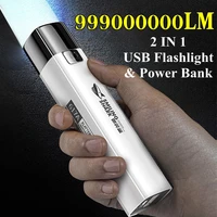 2 in 1 ultra bright tactical led powerful flashlight torch power bank g3 outdoor portable lighting camping emergency lanterna