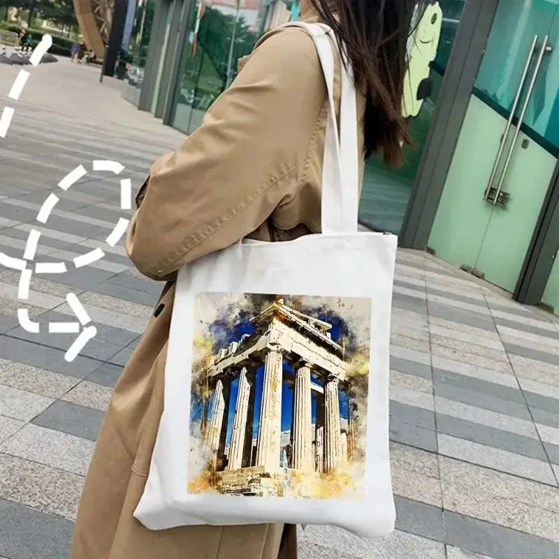 Женская Повседневная Большая Сумка С Графическим Принтом New York Paris London -