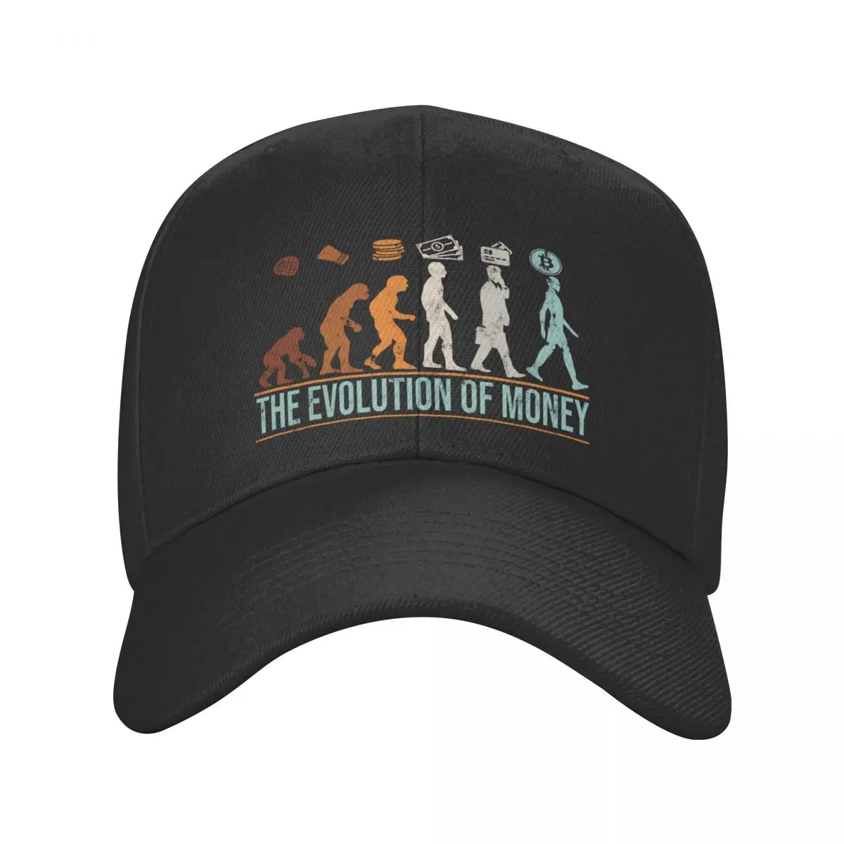 

New Classic Evolution Of Money Bitcoin Baseball Cap Men Women Breathable B-TC Crypto Coins Dad Hat Sun Protection 1