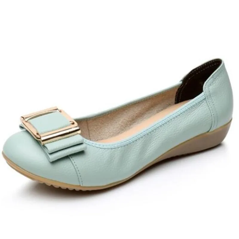 Женская обувь из натуральной воловьей кожи с бантом большие размеры | Обувь