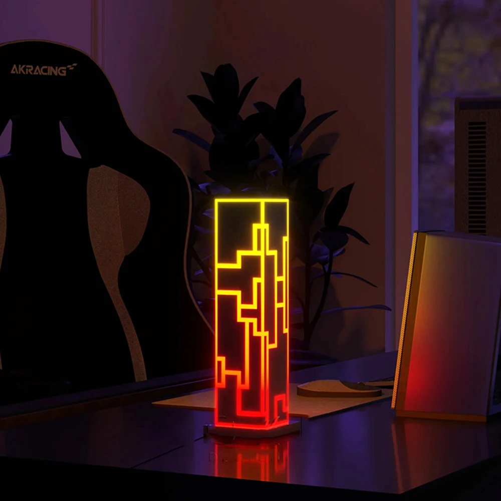 2022 Rustic Smart Slit Table Lamp Desk RGB LED Ambient Light Home Decor RGB Color Remote APP Dimmable