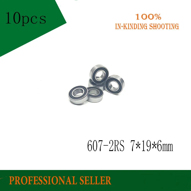 607RS Bearing ABEC-3 10PCS 7x19x6 mm Miniature 607 2RS Ball Bearings 607-2RS EMQ Z2 V1