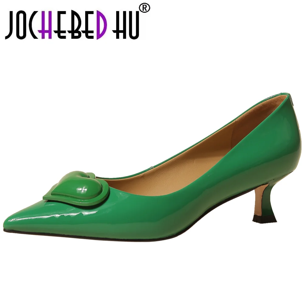 

【JOCHEBED HU】Luxury High Heels Pumps Woman Shoes Office Ladies Designer Genuine leather Heels Prom Stiletto Dress Party Shoes 40
