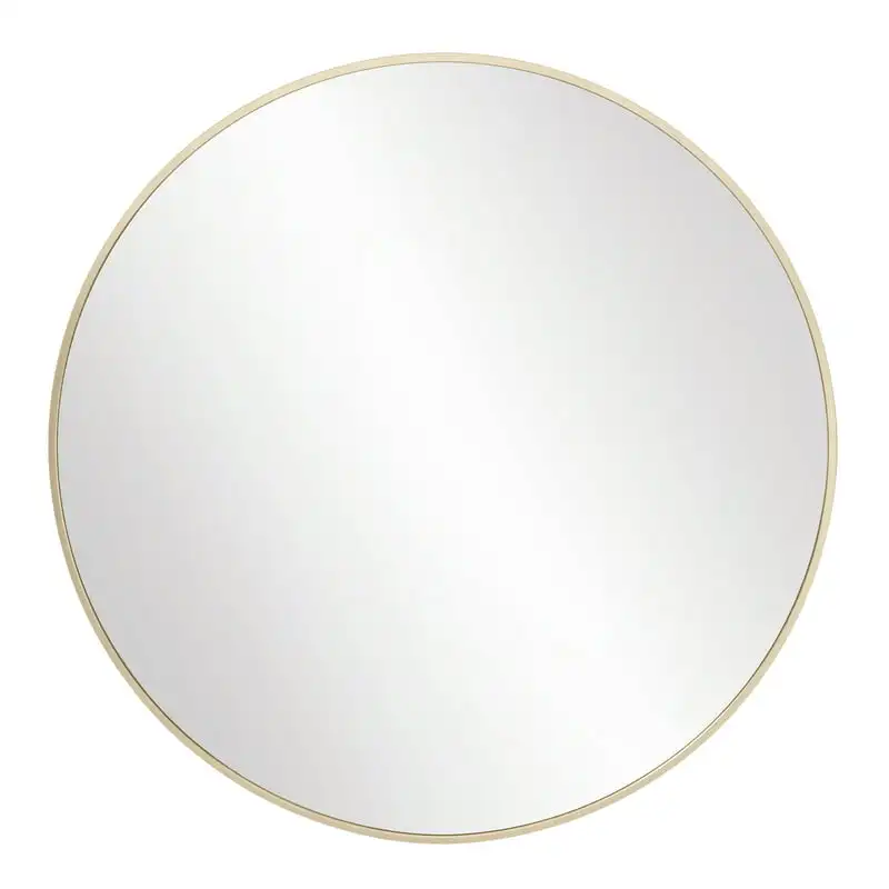 

Round Wall Mirror with Gold Frame, 28-Inch
