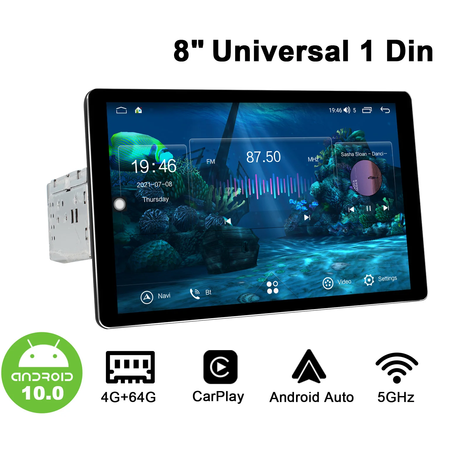 

10.1” 8+128GB 1280*800 Qled Screen 1Din Universal Car Radio Stereo Autoradio Touch Screen Head Unit GPS Naviagtion DSP Fast Boot