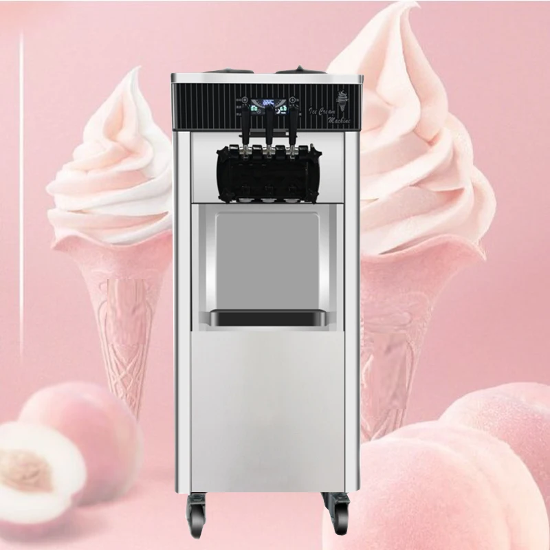 

Аппарат для производства мягкого мороженого, 3 смешанных фотографий, аппарат для производства мороженого 20-28 л/ч, коммерческий аппарат для приготовления мороженого со сладкими конусами