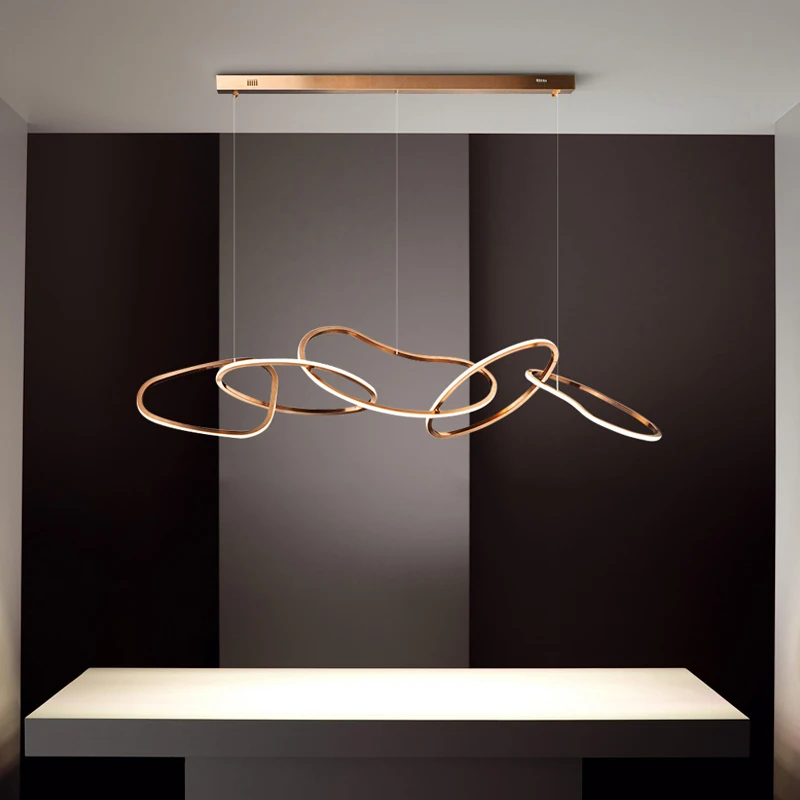

Современные светодиодные люстры цвета розового золота, декоративная лампа для гостиной, столовой, комнатные подвесные светильники, освещение