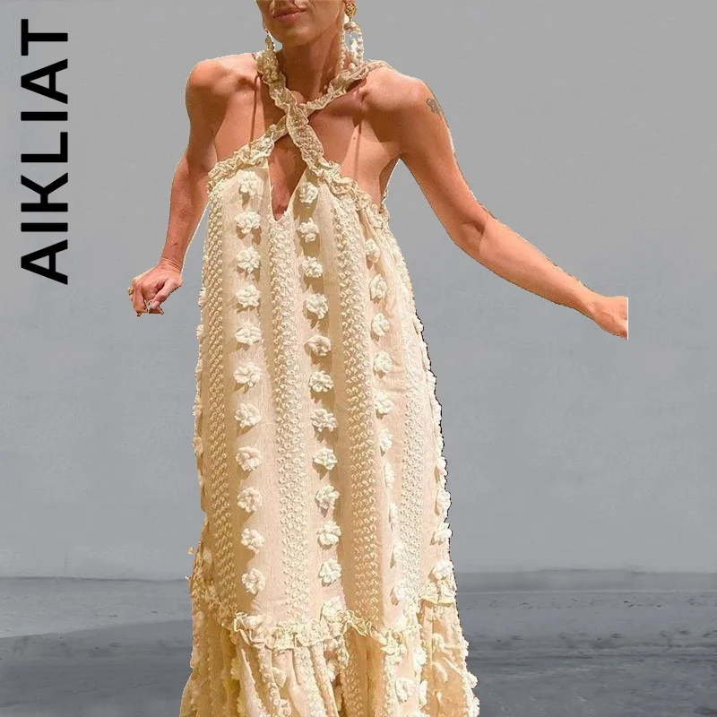 

Aikliat Новое Стильное женское платье Элегантное Выходное платье с вырезами женская одежда Vestidos