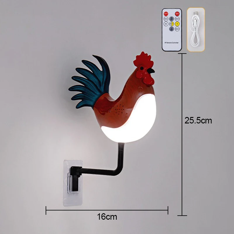 

Настенный светодиодный светильник Петух 3 цвета, USB зарядка