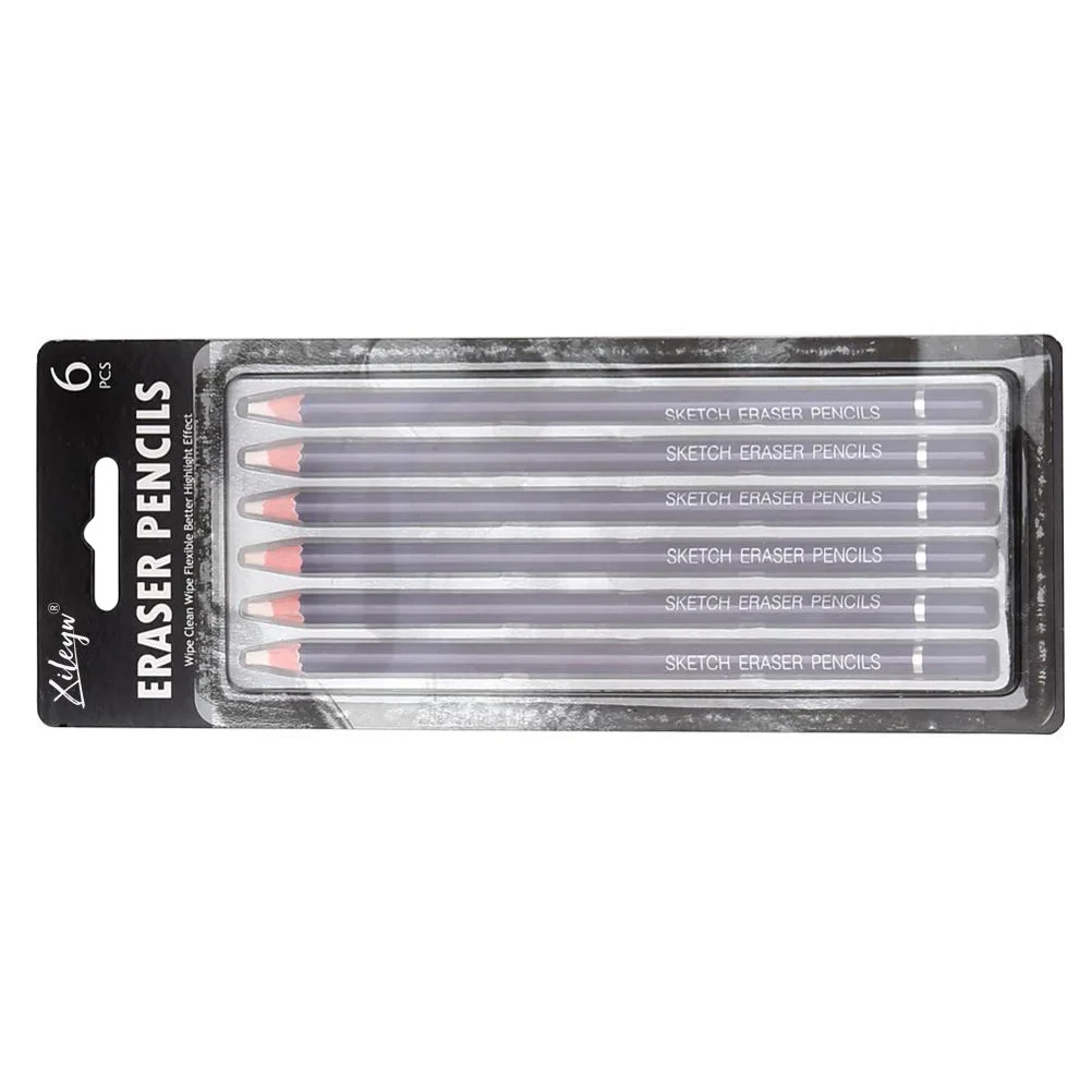 

6Pcs Rubber Sketch Used Rubber Pen Type Eraser Sketch Eraser for Student