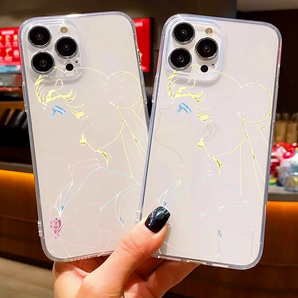 

Sailor Moon Tsukino Usagi Phone Case For iPhone 11 12 13 Pro MAX Mini 6 6S 7 8 Plus X XR XS MAX SE2020 Japan Anime Clear Cover