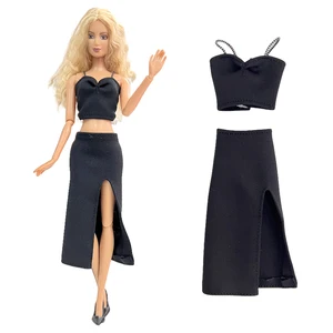 Imported NK Official  Black Doll Skirt  Classical Evening Dress Clothes for Barbie Dolls For 1/6 BJD Doll Gif