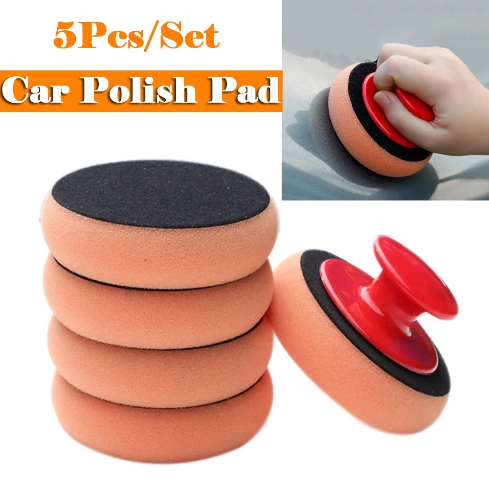 

4 Inch/100MM Car Polishing Pad Sponge Car Washing Cleaning Cloth Microfiber Applicator Pads Auto Cleaning Tools