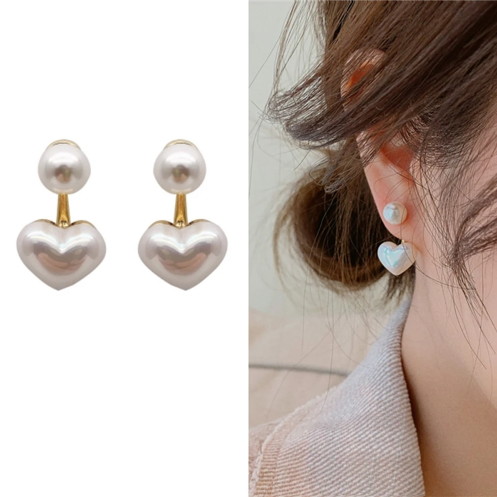 

Two Ways to Wear Fashion Pearl Love Heart Earrings Sweet Cute Earrings Commuting Simple Luxury Wedding Jewelry Party Gifts