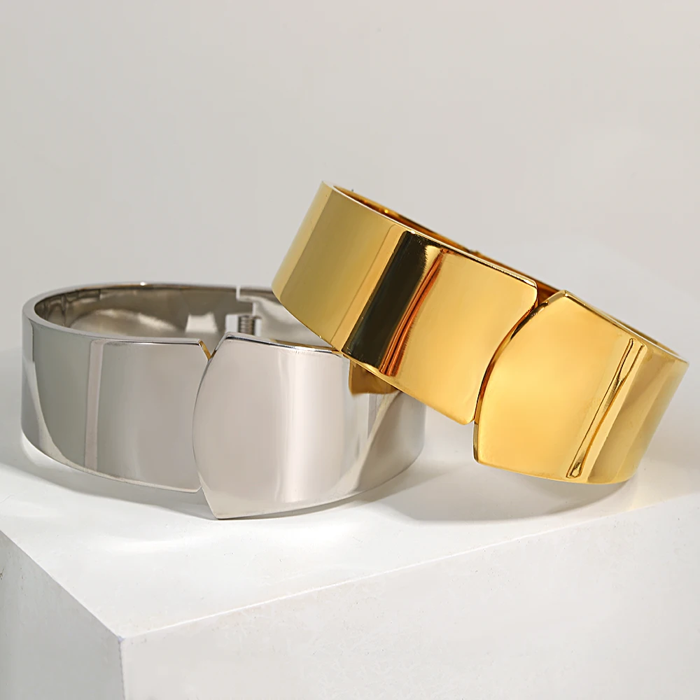 Greatera водонепроницаемые широкие браслеты из нержавеющей стали 316L для женщин