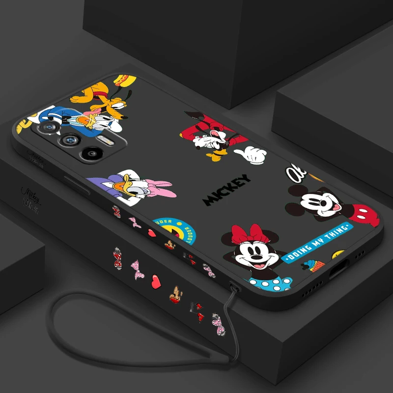 Disney семья Микки Мауса Для Realme Q5 GT Neo 5 3T 3 XT X3 C55 C30 C21Y C11 C2 Explorer Master жидкий левый Канат