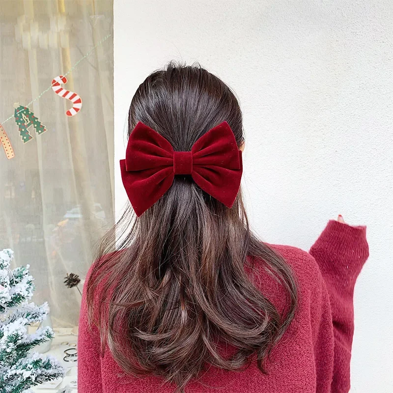 

Large Bow Velvet Hairpin Romantic Bow Hairpin Girl Child Princess Bow Tie Hairpin Hair Ring Hair Accessories