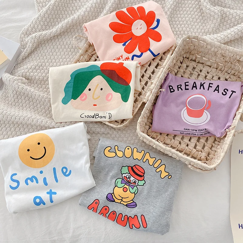 

2022 Autumn New Baby Cartoon Long Sleeve Tshirt Kid Boy Print Letter Fashion Tops Children Cotton Bottoming Shirt Infant Outfits