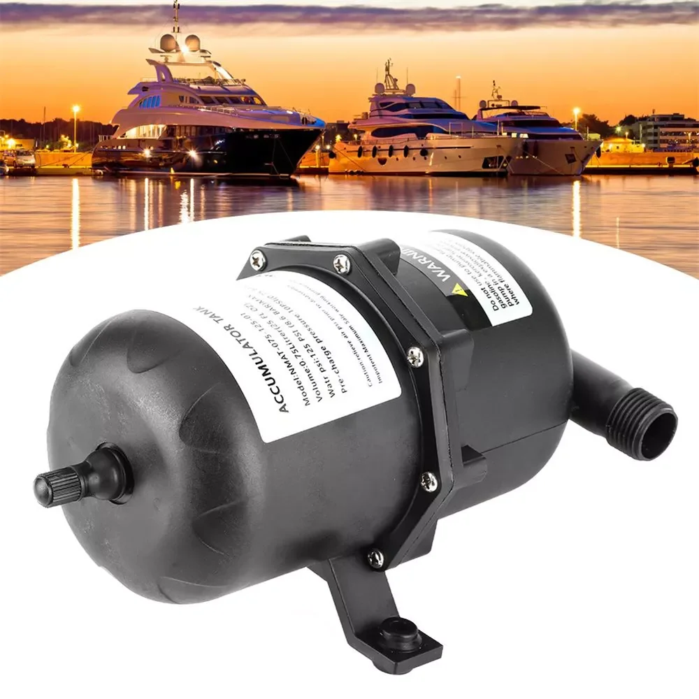 Boat Water Accumulator Tank Marine RV Accumulator Pressure Tank Water Pump Control 0.75L 125PSI Waterproof for Marine RV Boat