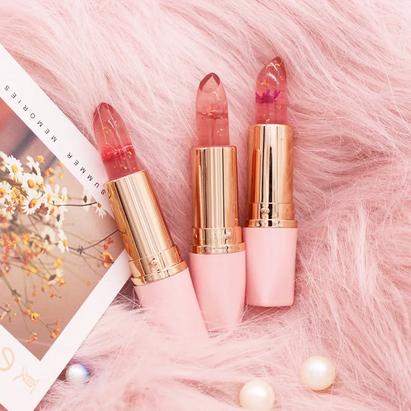 

Flowers Jelly Color Changing Lipstick Long Lasting Nourishing Moisturizing Color Changing Lipstick