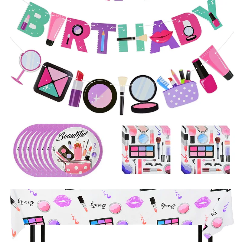 Одноразовая посуда для спа макияжа вечеринки косметическая тема красоты тарелка