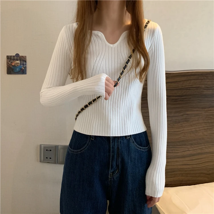 

MM0960 New all-match slim-fit inner knit bottoming shirt pullover T-shirt