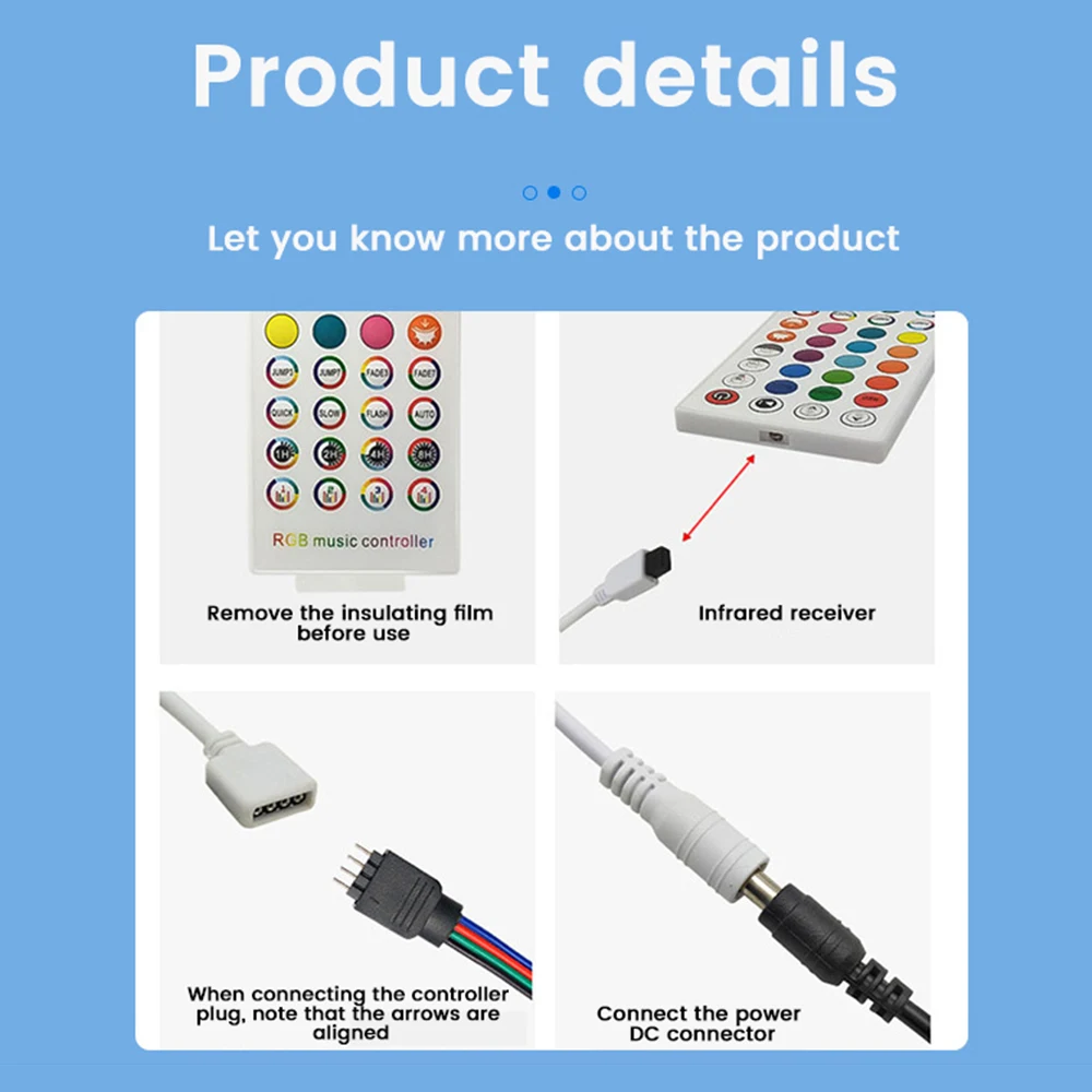 Светодиодная лента 40 клавиш цветовая температура 5050 3528