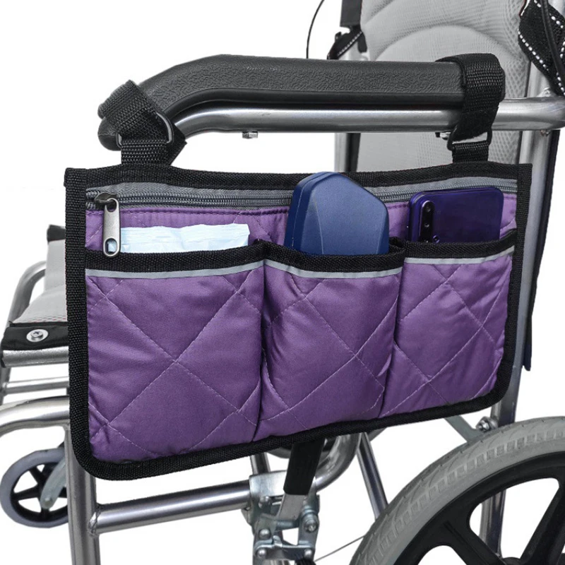 

Portable Wheelchair Armrest Side Storage Bag Portable Pocket Suitable for Most Walking Wheels and Mobile Equipment Accessories