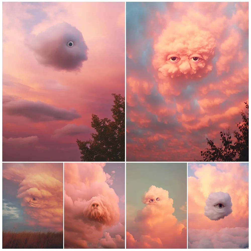 Настенная картина глаза в облаках абстрактная фантазия Картина на холсте