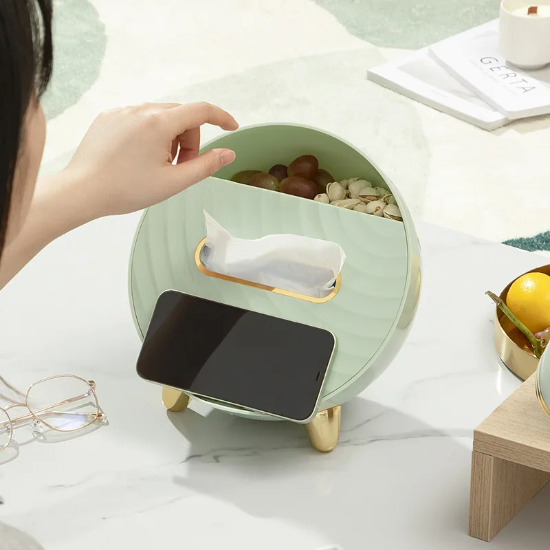 

Multifunction Tissue Box Holder Square for Home Desktop Decor Tv Tissue Box Case Phone Holder Storage Organizer