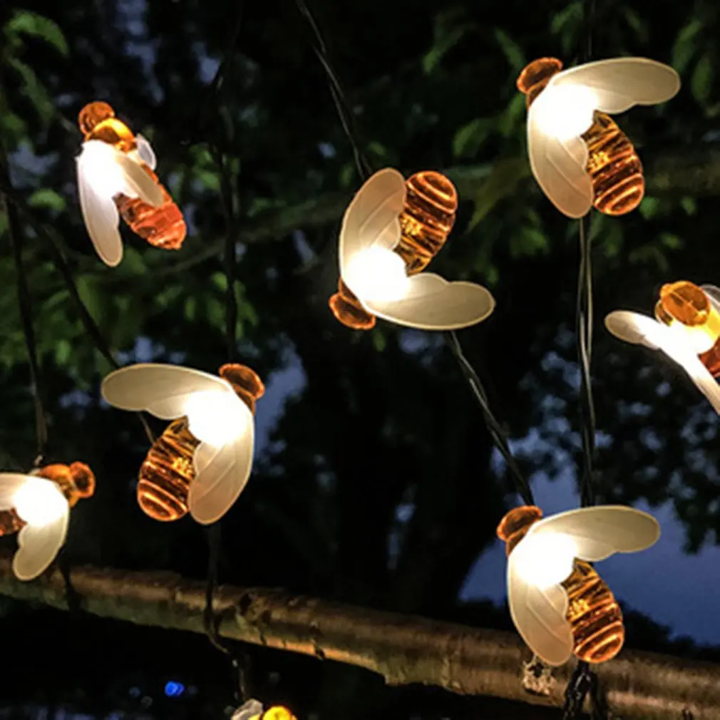 Гирлянда с пчелами на солнечной энергии фонарь для газона и 8 режимов освещения