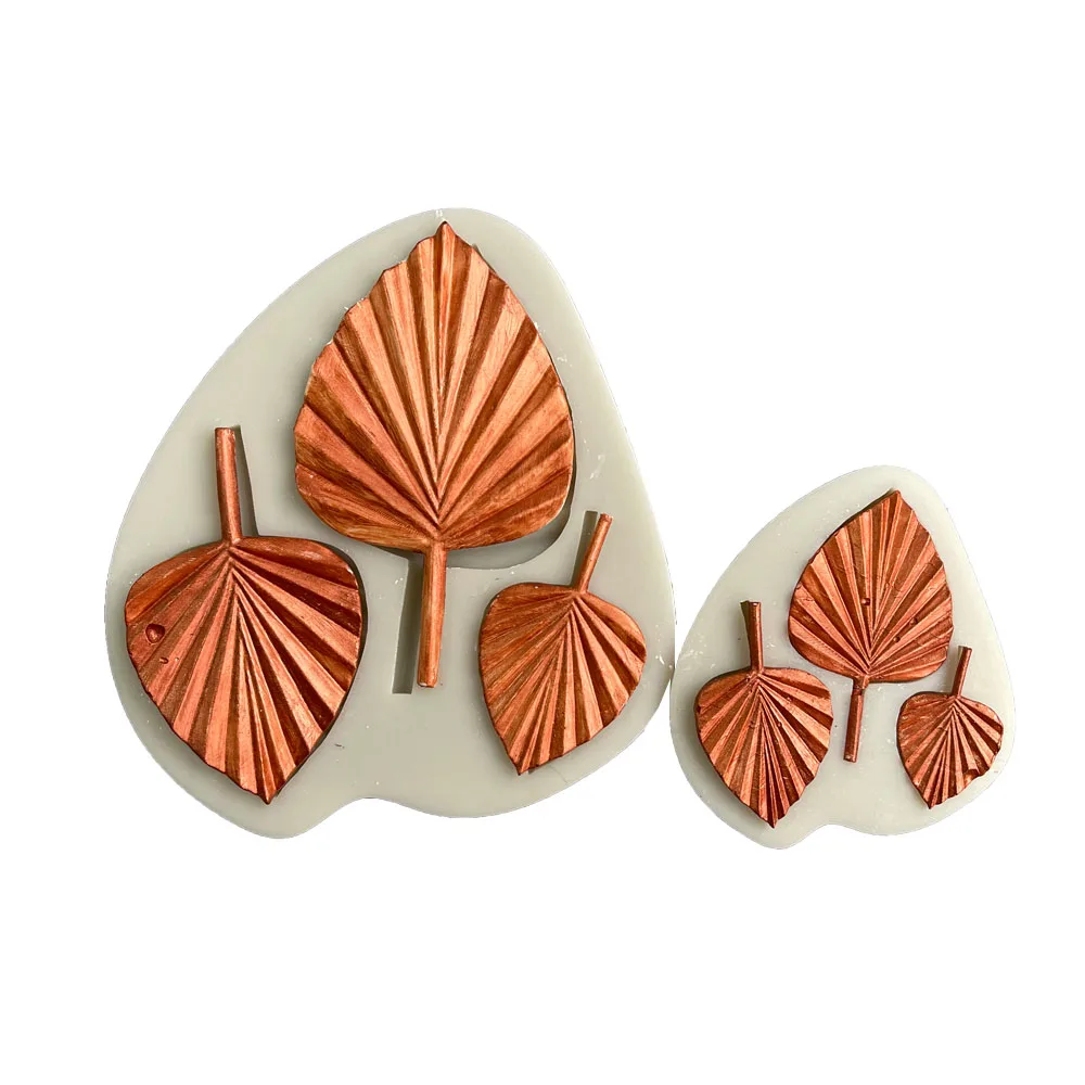 

Aouke Fan Shape Silicone Mold DIY Cake Baking Decoration Gypsum Clay Chocolate Mold Cattail Leaf Fan Modeling Silicone Mold P017