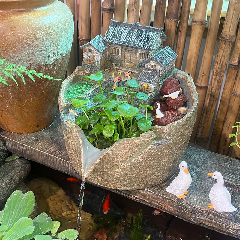 

Водный старинный аквариум, циркуляция воды, ландшафтный фильтр, экологический горшок для кислородной рыбной фермы, гидропонный водный пейзаж для двора