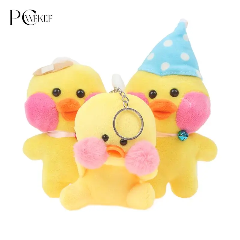 

Free Shipping 12CM Hyaluronic Acid Cute Little Yellow Duck Plush Toy Pendant Keychain Doll Super Soft For Kid Gift New