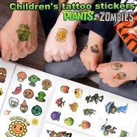 new plant vs zombie cartoon water transfermation temporary children tattoo paper fake tattoo stickers toys for boy kids