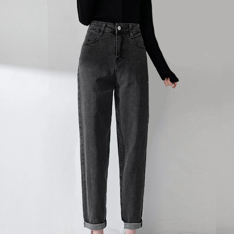 2023 Harem Pants Black Blue Vintage High Waist Jeans Woman Boyfriends Women's Jeans Full Length Jeans Cowboy Denim Pants